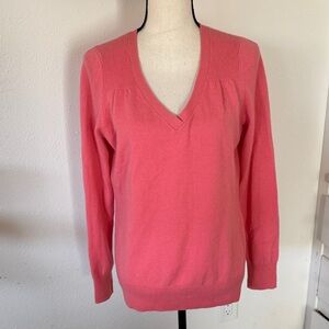 Women's Coral V-Neck cashmere Sweater